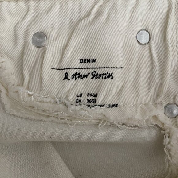 & Other Stories Treasure Cut Wide Leg Jeans Size 30 High Waist Ankle Crop Cream - Picture 9 of 16